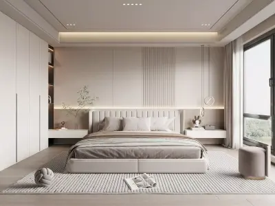 Modern luxury bedroom 50 3D model