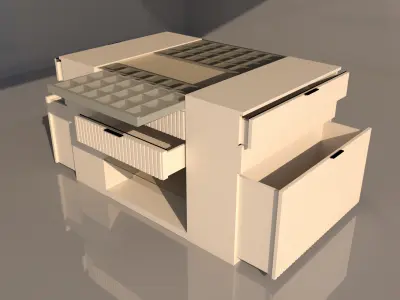 Serena Line Elegance island- glossy  Low-poly 3D model