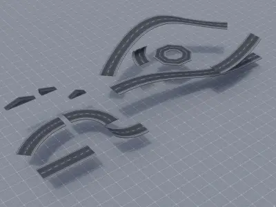 Stunt Tracks Free low-poly 3D model