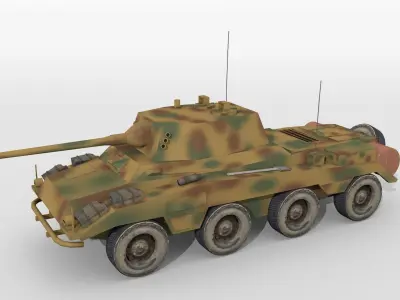 Historical WW2 armored car Low-poly 3D model