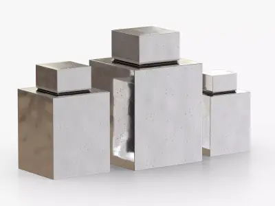 Mirror Vase Set Low-poly 3D model