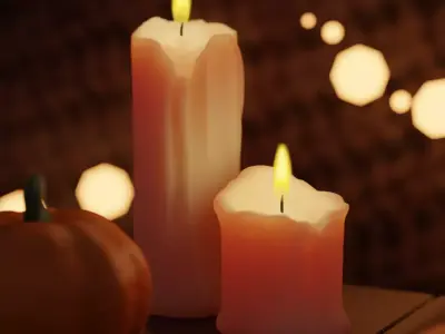 Candles two 3D model