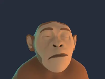 Stylized Monkey Rigged Low-poly 3D model