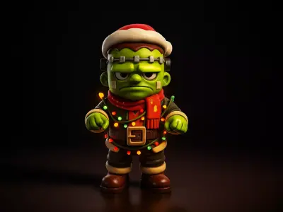 Festive Frankenstein Christmas Monster Holiday Frankenstein  3D print model