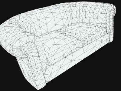 Old Leather Couch PBR Low-poly 3D model