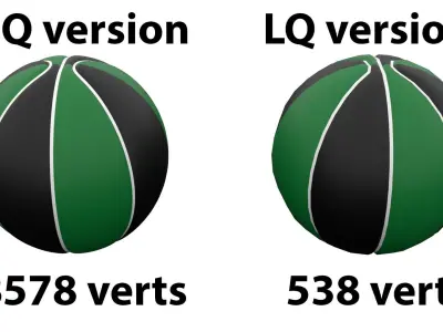 Basketball Ball Collection Low-poly 3D model