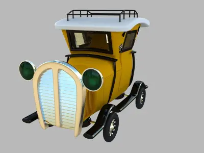3D Cartoon Vintage Car Toon Old Car Low-poly 3D model