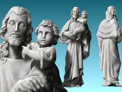 Saint Joseph and Jesus CNC  3D print model