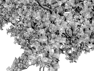 Green tree in white bowl 3D model