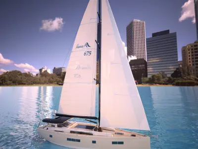 Hanse 675 yacht  3D model