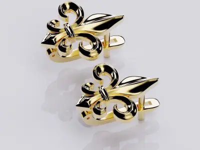 Earrings Fleur De Lis 3D print model