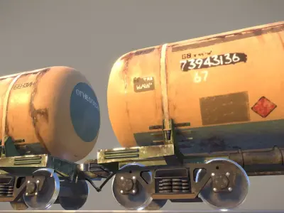 Railway Oil Tank Car vr1 Low-poly 3D model