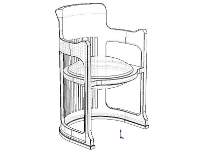 Barrel Dining Chair 3D model