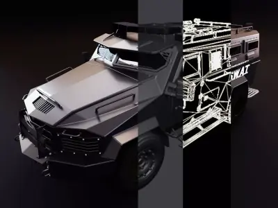 Lenco bearcat lowpoly 3D model Low-poly 3D model