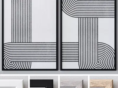 Set of large wall paintings 478 3D model