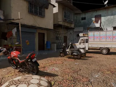 India Mumbai City 3D Dharavi Model Low-poly 3D model