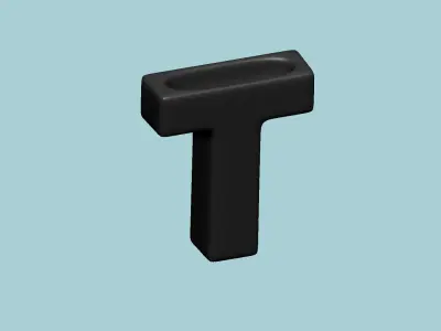 Vase T - Alphabet Vases Collection Letters - STL Printable 3D print model
