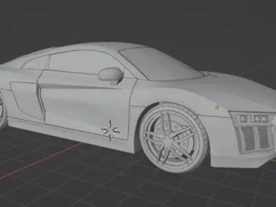Audi-r8-Car audi sports car in garage 3D model