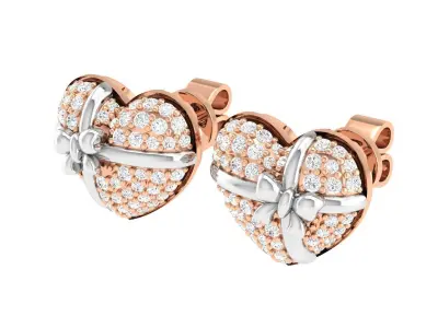 Women Heart Earrings jcd stl render detail  3D print model