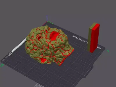 Lava Cracked Face Wall Sculpture-phosphorescent-3d print 3D print model