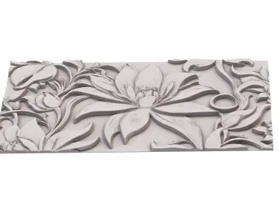decor set wall panel wall relief mural CNC 37  3D model