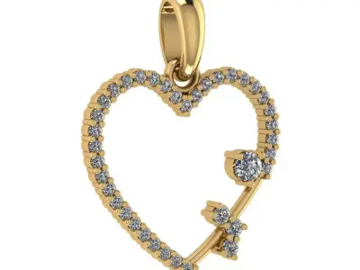 Diamond Heart Pendant 3D print model