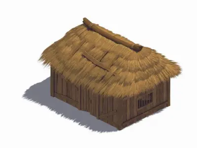 gAME Residential houses - straw house 65 3D model