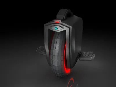 Electric unicycle 3D model