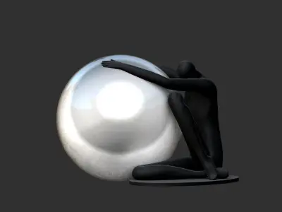 Sculpture Table Lamps holding ball 3D print model