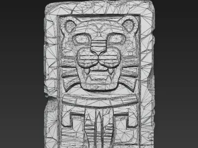 Ancient Jaguar Stone Relief  Free low-poly 3D model