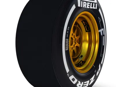 E23 Medium front tyre Low-poly 3D model