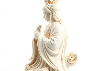 Elegant Ivory Statue model pack Low-poly 3D model