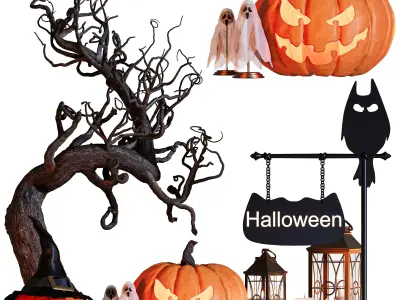 Halloween Decoration set 3D model
