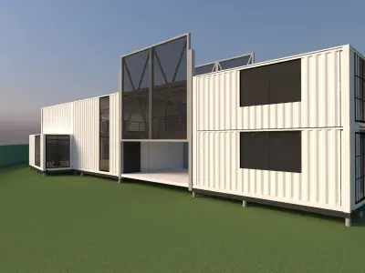 CONTAINER HOUSE BAKED 3D model