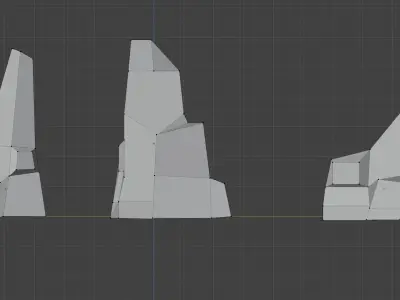 Low-Poly Rocks three Free low-poly 3D model