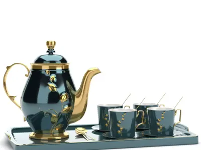 luxury cup and saucer set  3D model