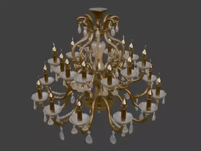 Luxurious Grand Crystal Chandelier 3D Model 3D model