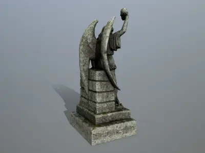 statue 2 of angel Low-poly 3D model