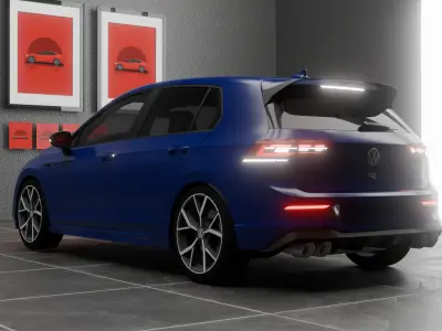 Volkswagen Golf 8R 2022  High Quality 3D Model with Interior 3D model