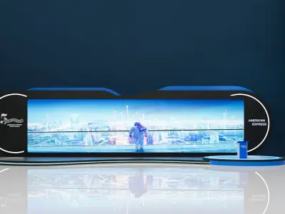 gate with stage with table 25  3D model