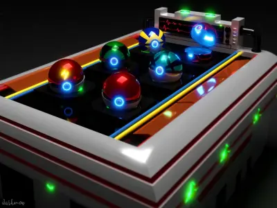 a set of pokeballs Free 3D model