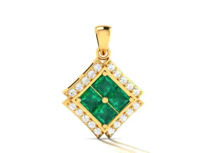 Solitaire Women Pendant 3DM STL OBJ FBX Render Details 3D print model order