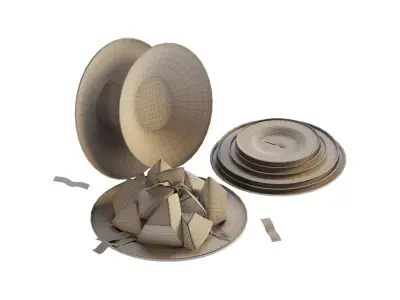 Bonna crockery set with melon slices 3D model