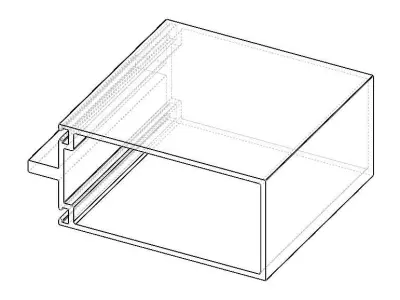Extruded Aluminium Profile Enclosures Set for Curtain Wall Low-poly 3D model