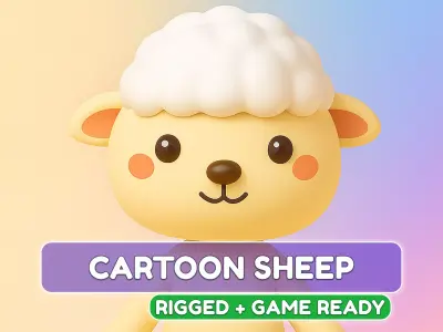Cartoon Sheep character 3d  Low-poly 3D model