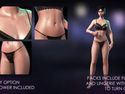 Streetwear Girl 3-9 - Casual Wear Girls Pack 3 Game-Ready Low-poly 3D model