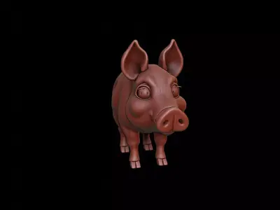 Pig Animal Sculpture 3D print model