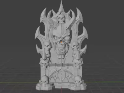 Skull Chair Gaming Headset Stand 3D print model