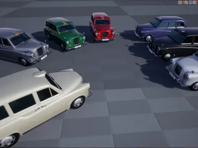 London Cab Austin Morris FX4 Taxi 3D model Low-poly 3D model