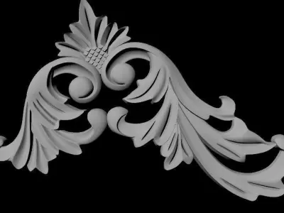 Central decor ornament for furniture 3D model 369
